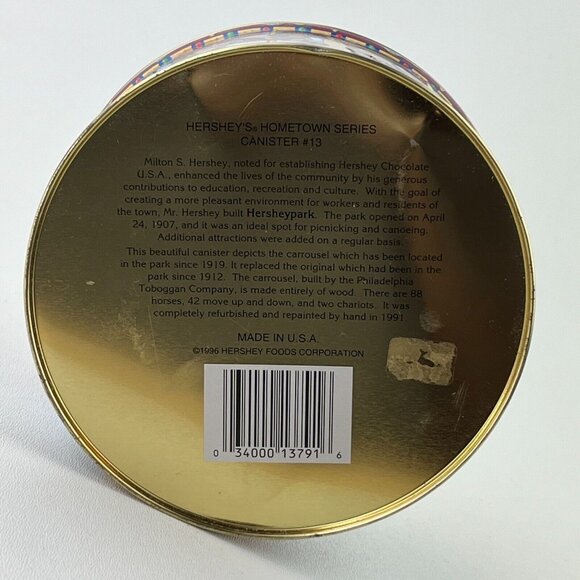 HersheyPark Carrousel Circa Tin Hometown Series Tin Can #13 Vintage 1996 - Picture 4 of 7